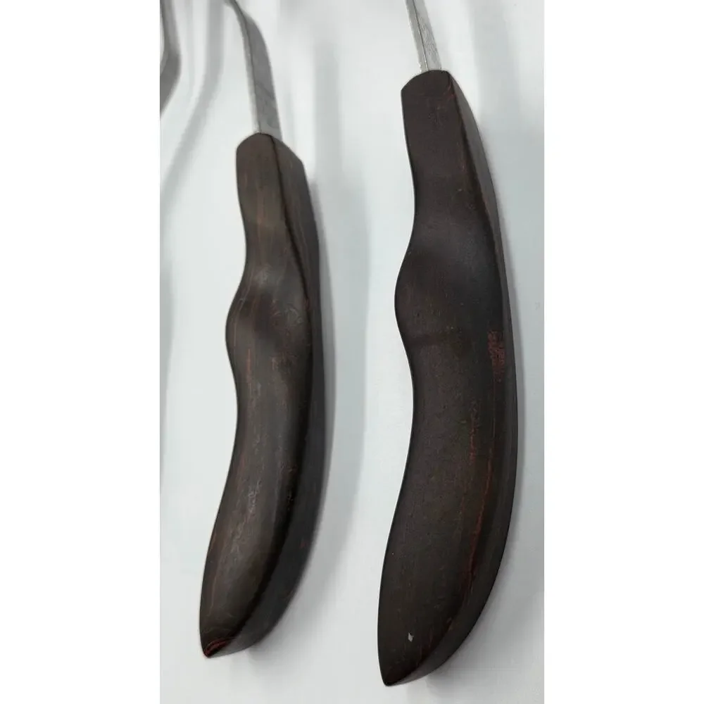 CUTCO Serving Utensil Set 3 Pc Slotted Spoon Basting Serving Masher Brown Swirl